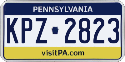 PA license plate KPZ2823