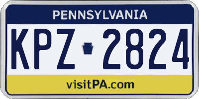 PA license plate KPZ2824