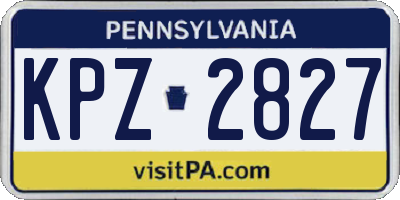 PA license plate KPZ2827