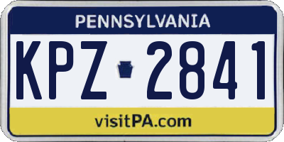 PA license plate KPZ2841