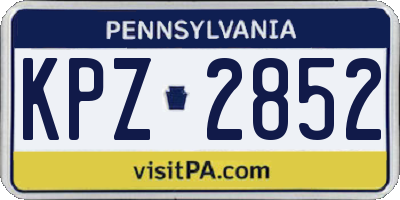 PA license plate KPZ2852