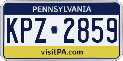 PA license plate KPZ2859