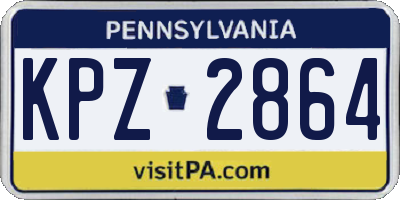 PA license plate KPZ2864
