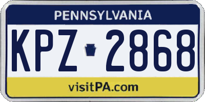 PA license plate KPZ2868