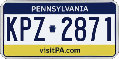 PA license plate KPZ2871