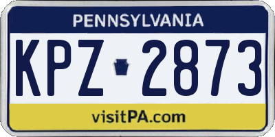 PA license plate KPZ2873