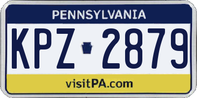 PA license plate KPZ2879