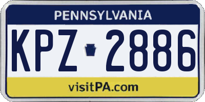 PA license plate KPZ2886