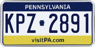 PA license plate KPZ2891