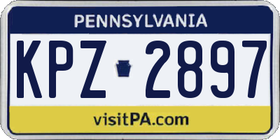 PA license plate KPZ2897