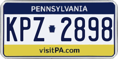 PA license plate KPZ2898
