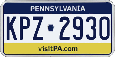 PA license plate KPZ2930