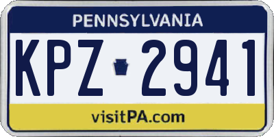 PA license plate KPZ2941