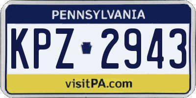 PA license plate KPZ2943
