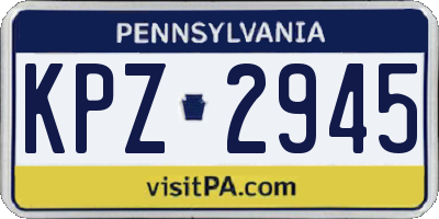 PA license plate KPZ2945