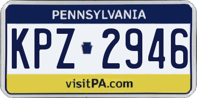 PA license plate KPZ2946