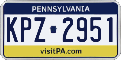 PA license plate KPZ2951