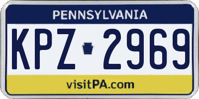 PA license plate KPZ2969