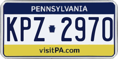 PA license plate KPZ2970