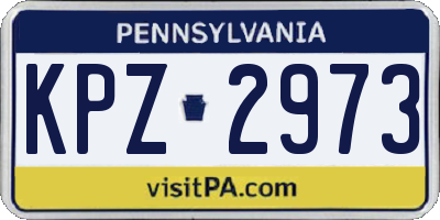PA license plate KPZ2973