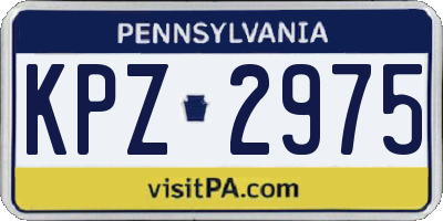 PA license plate KPZ2975