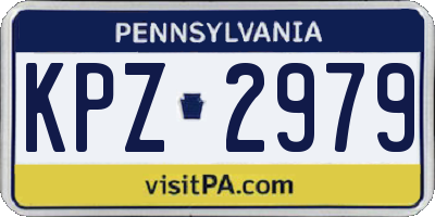 PA license plate KPZ2979