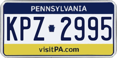 PA license plate KPZ2995