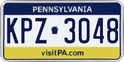 PA license plate KPZ3048