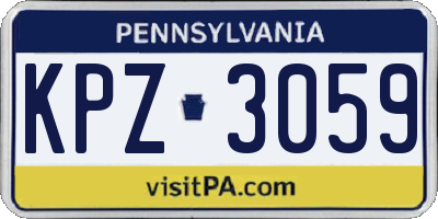 PA license plate KPZ3059