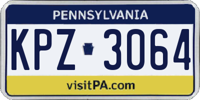 PA license plate KPZ3064