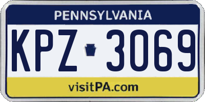 PA license plate KPZ3069