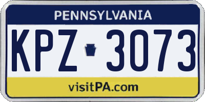 PA license plate KPZ3073