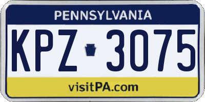 PA license plate KPZ3075