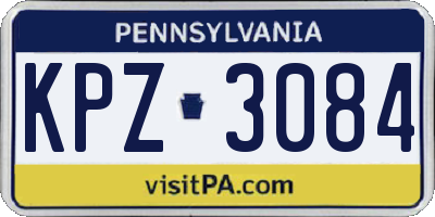 PA license plate KPZ3084