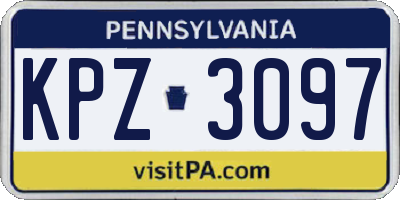 PA license plate KPZ3097