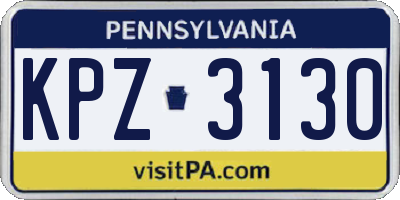 PA license plate KPZ3130