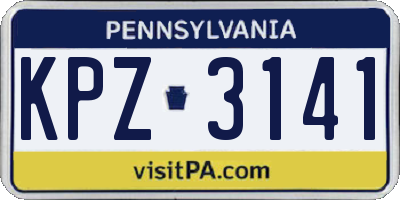 PA license plate KPZ3141