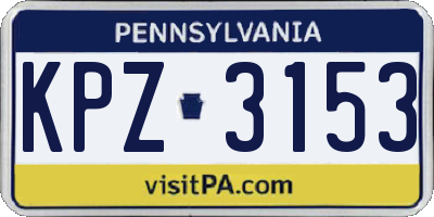 PA license plate KPZ3153