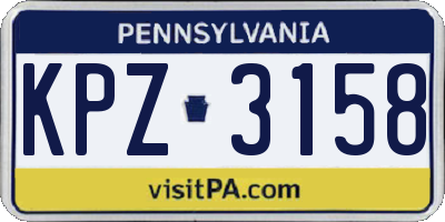 PA license plate KPZ3158