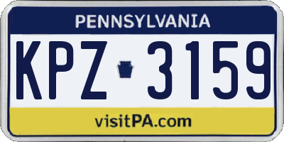 PA license plate KPZ3159