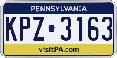 PA license plate KPZ3163