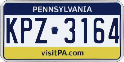 PA license plate KPZ3164