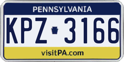 PA license plate KPZ3166