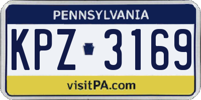 PA license plate KPZ3169