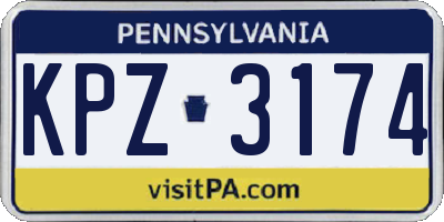 PA license plate KPZ3174