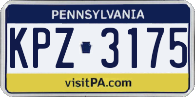 PA license plate KPZ3175