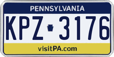 PA license plate KPZ3176