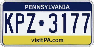 PA license plate KPZ3177