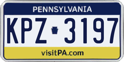 PA license plate KPZ3197