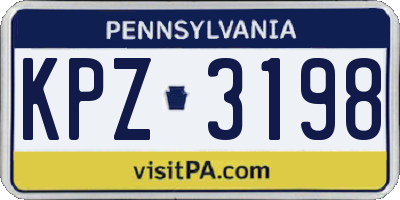 PA license plate KPZ3198